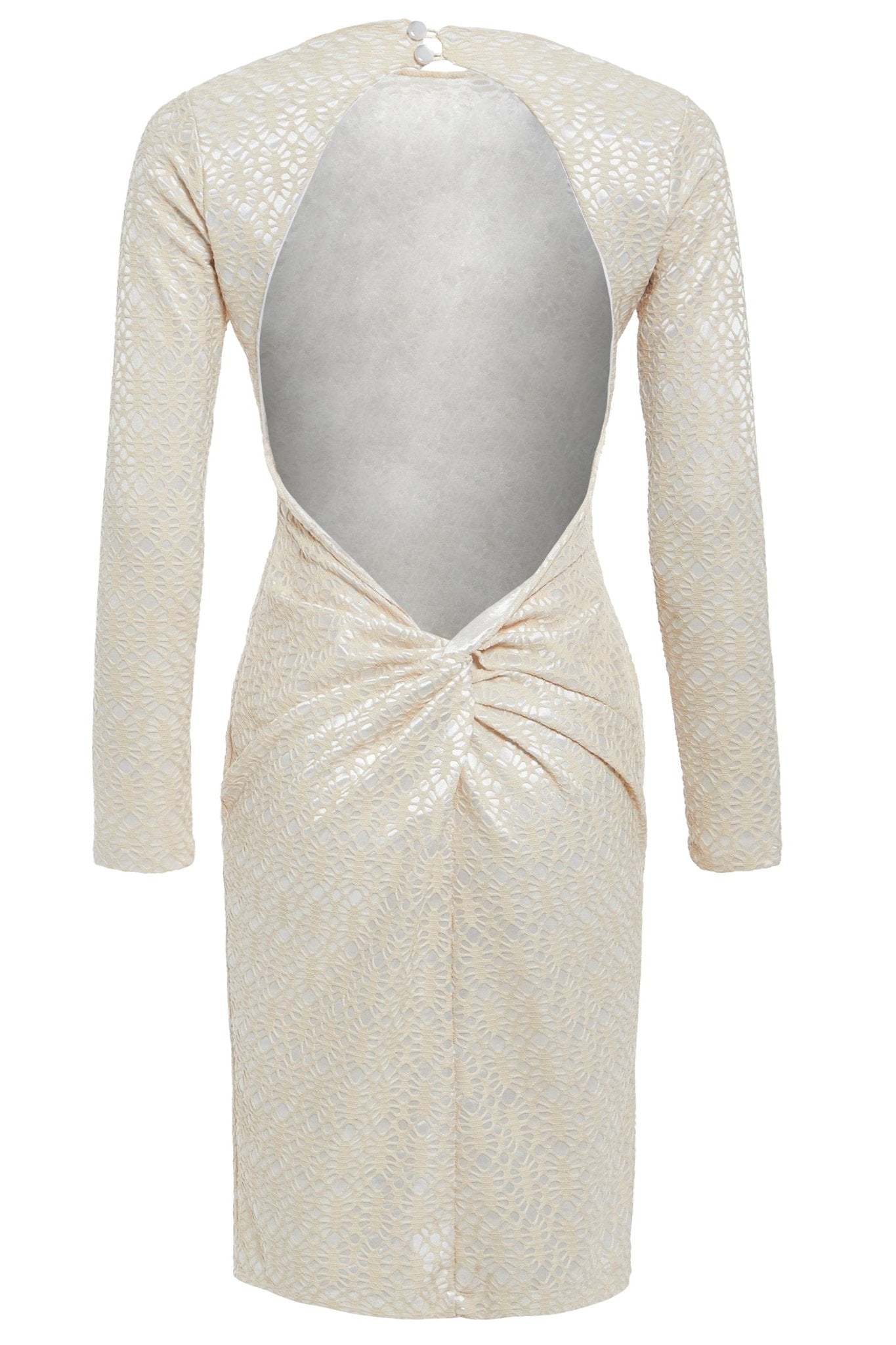 Ivory Lace Backless Dress - Lolomo!