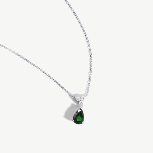 Jardin Vert Tsavorite 18K White Gold Diamond Pendant - Lolomo!