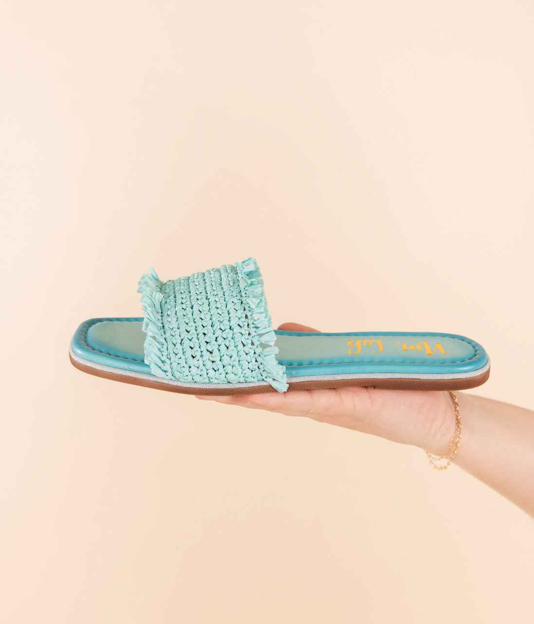 Juana Woven Sandals in Aqua Blue