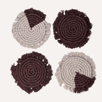 Posavasos de macramé hechos a mano | Juego de 4 posavasos bohemios