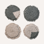 Posavasos de macramé hechos a mano | Juego de 4 posavasos bohemios