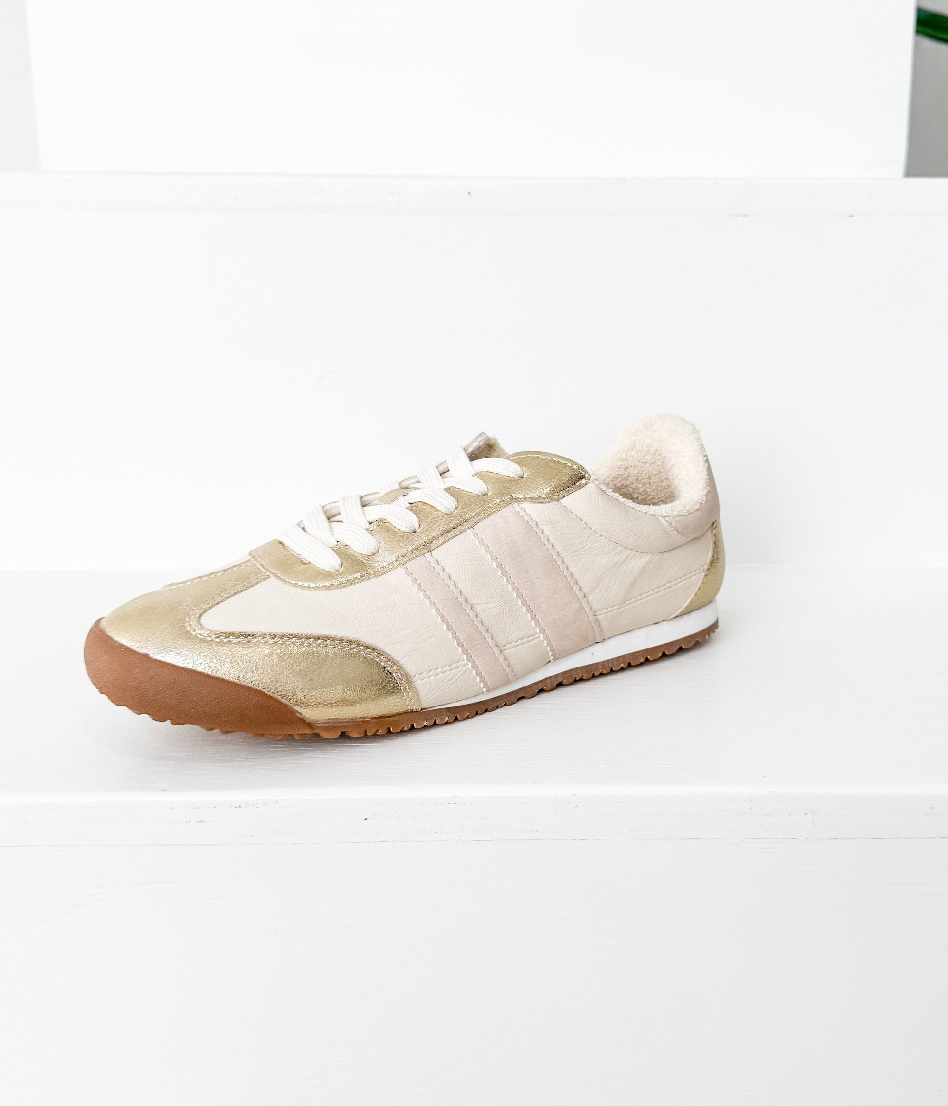 Madrid Sneaker in Beige/Gold
