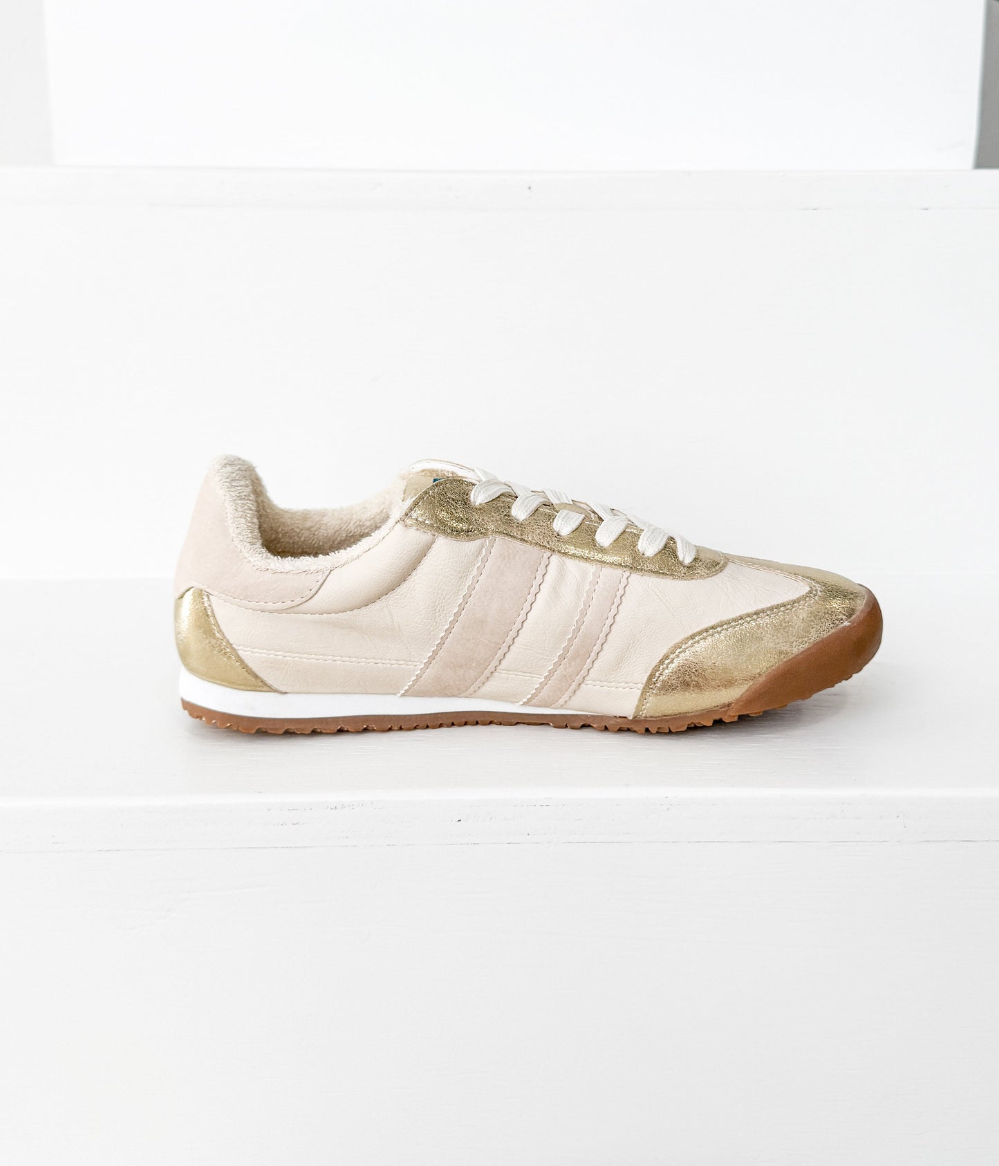 Madrid Sneaker in Beige/Gold