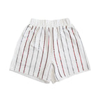 Maroon and Silver Sequin Striped Shorts - Lolomo!