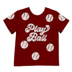Maroon Play Ball Sequin Adult Shirt - Lolomo!