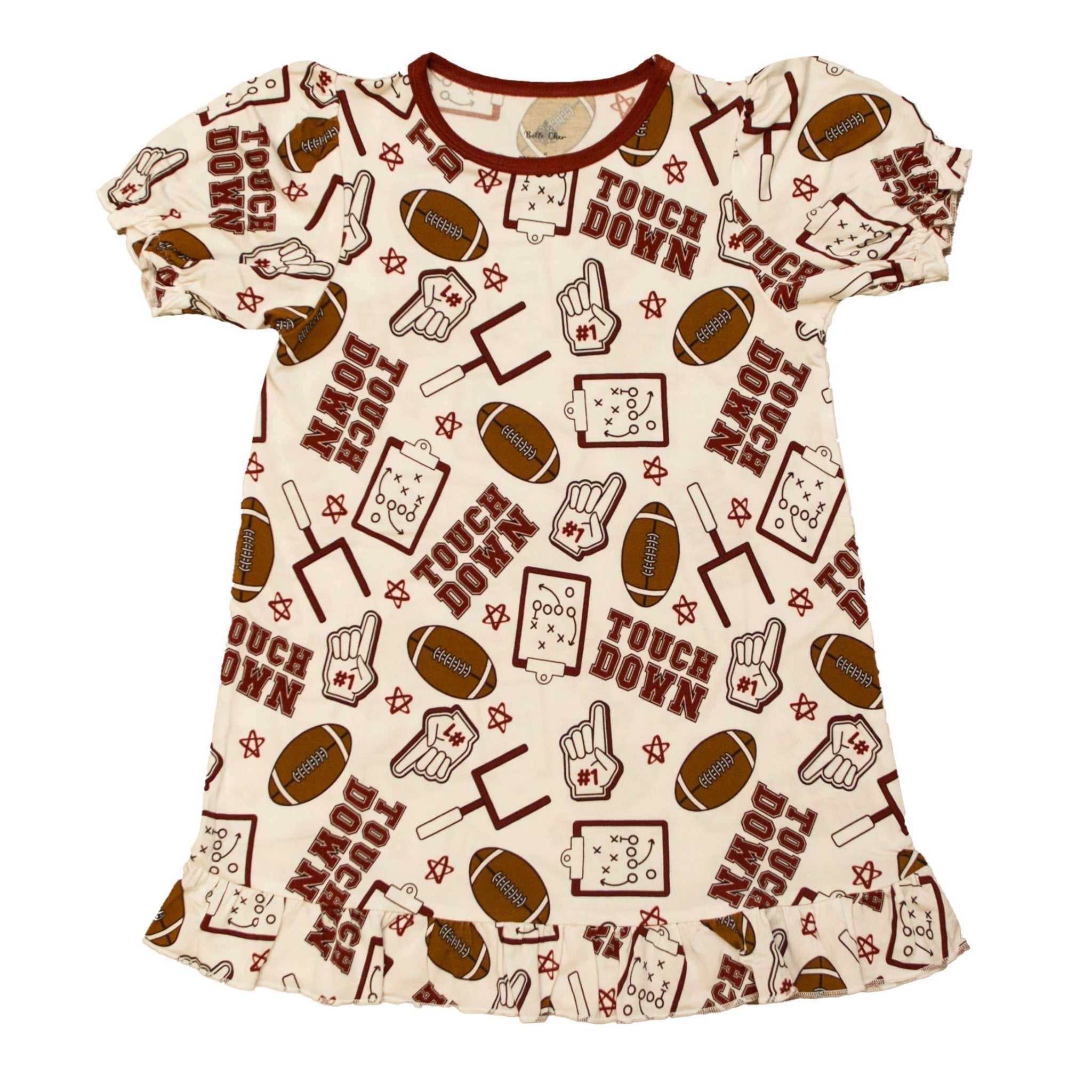 Maroon Touchdown Bamboo Play Dress - Lolomo!