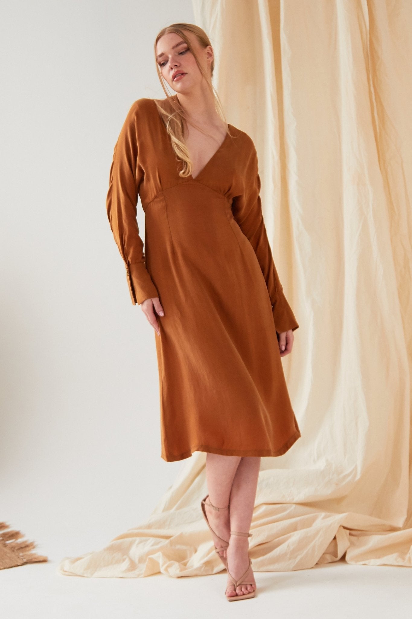 Mustard Yellow Midi Dress - Lolomo!