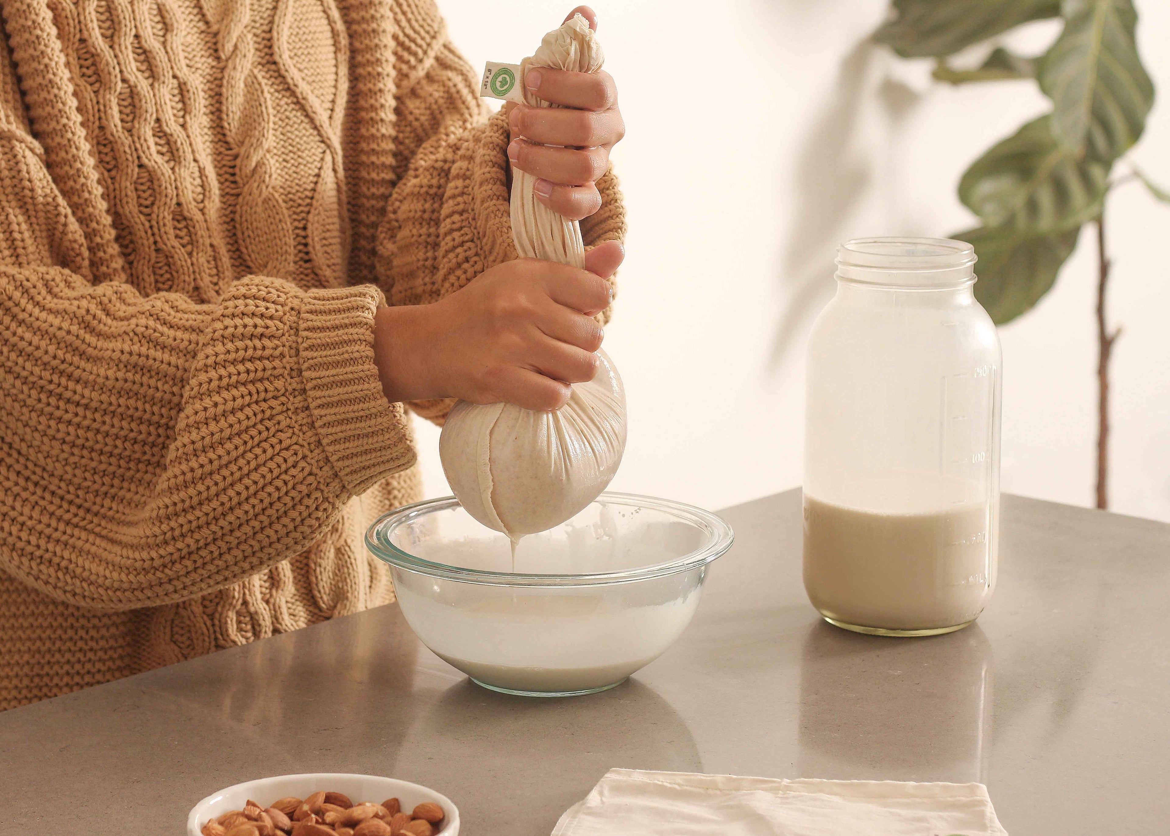 Bolsas de leche de frutos secos
