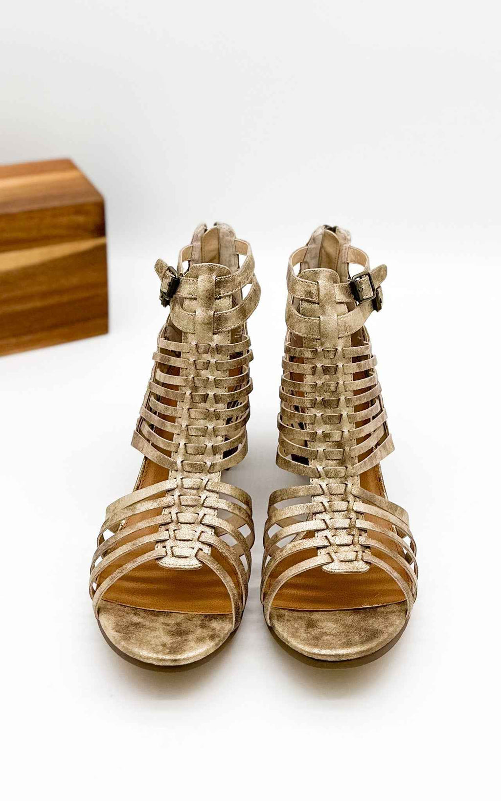 Ofanto Heeled Sandal in Gold
