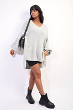 Oversized Long Back Knitted Mini Dress - Lolomo!