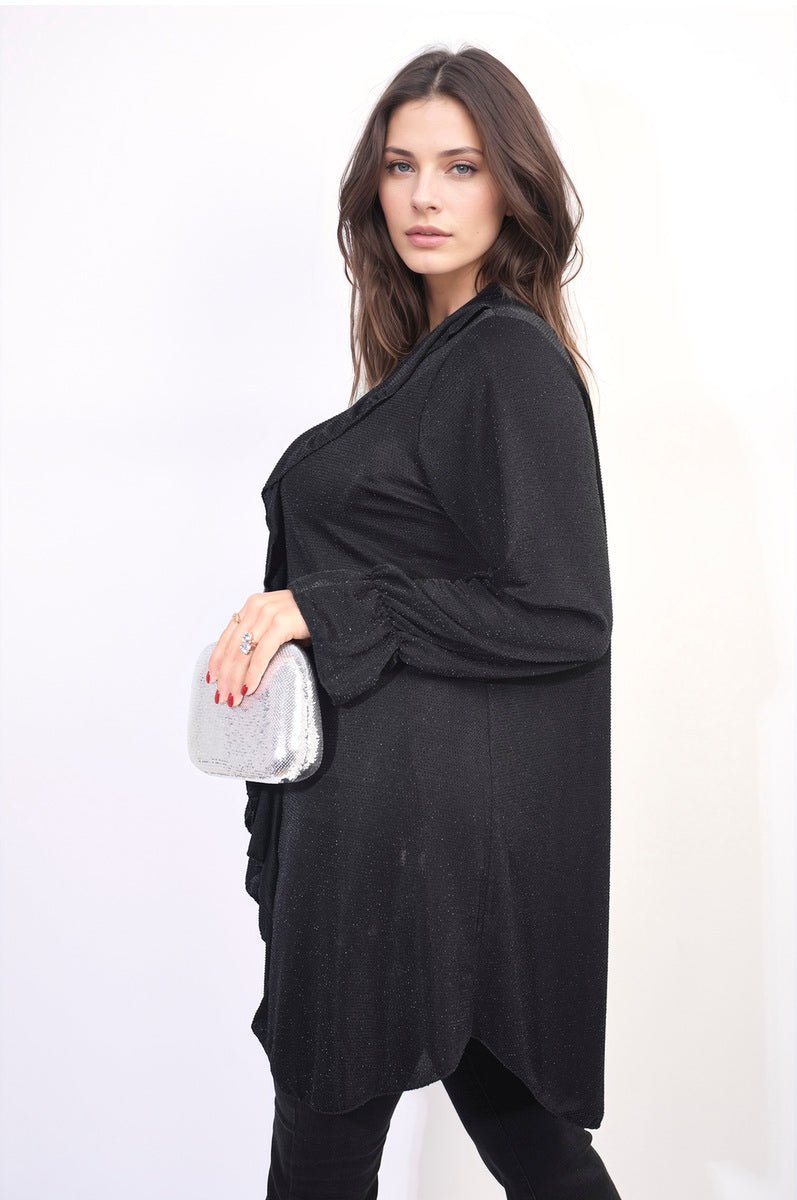Oversized Satin Ruffle Shirt Dress - Lolomo!