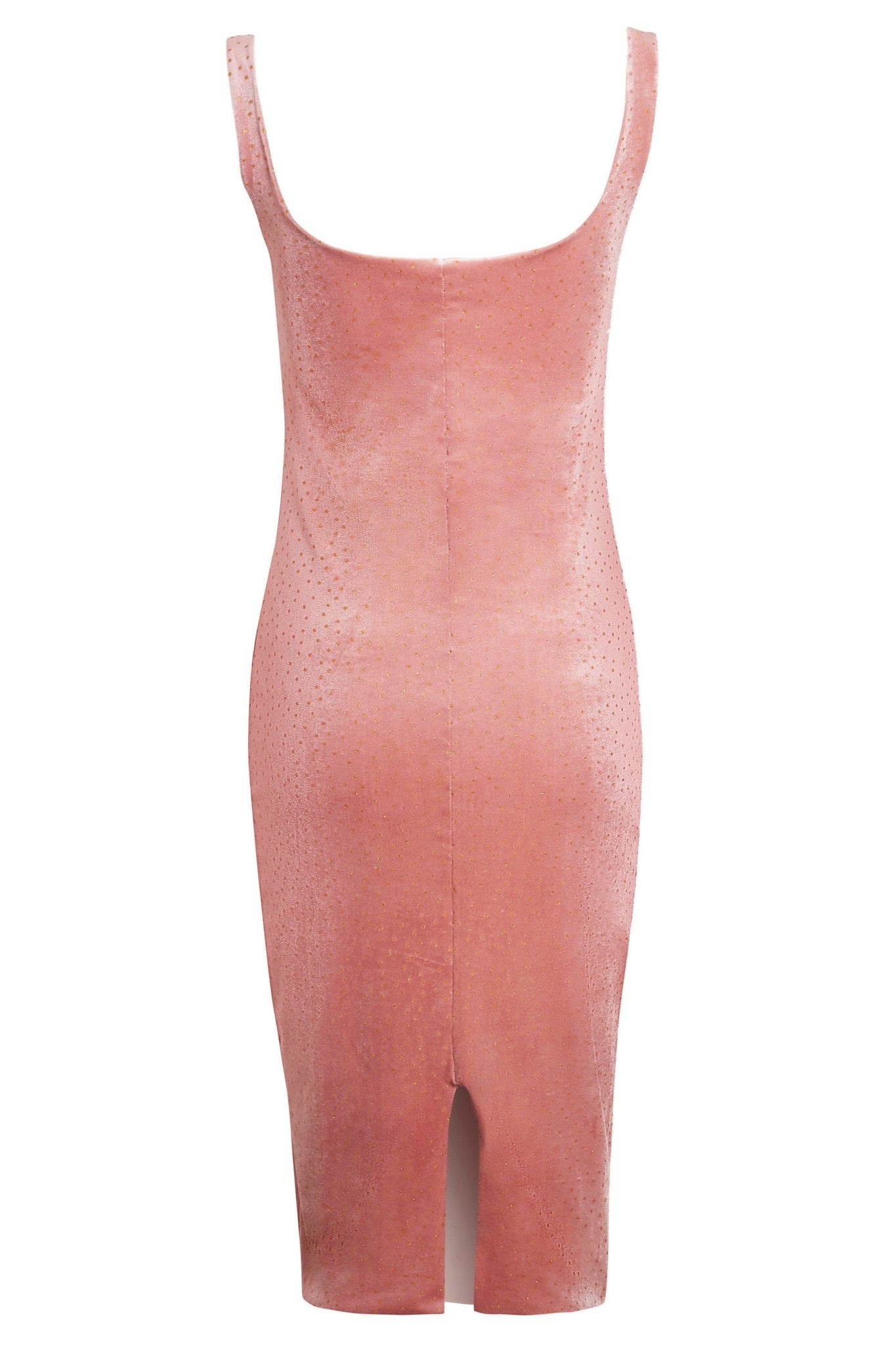 Pink Velvet Polka Dot Dress - Lolomo!