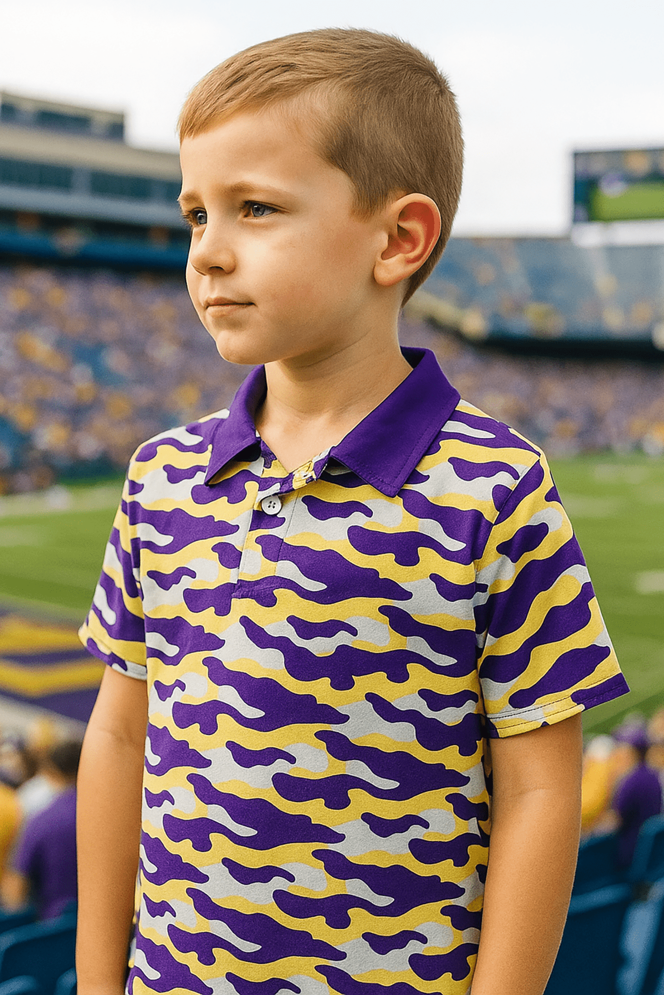 Purple and Yellow Camo Polo - Lolomo!