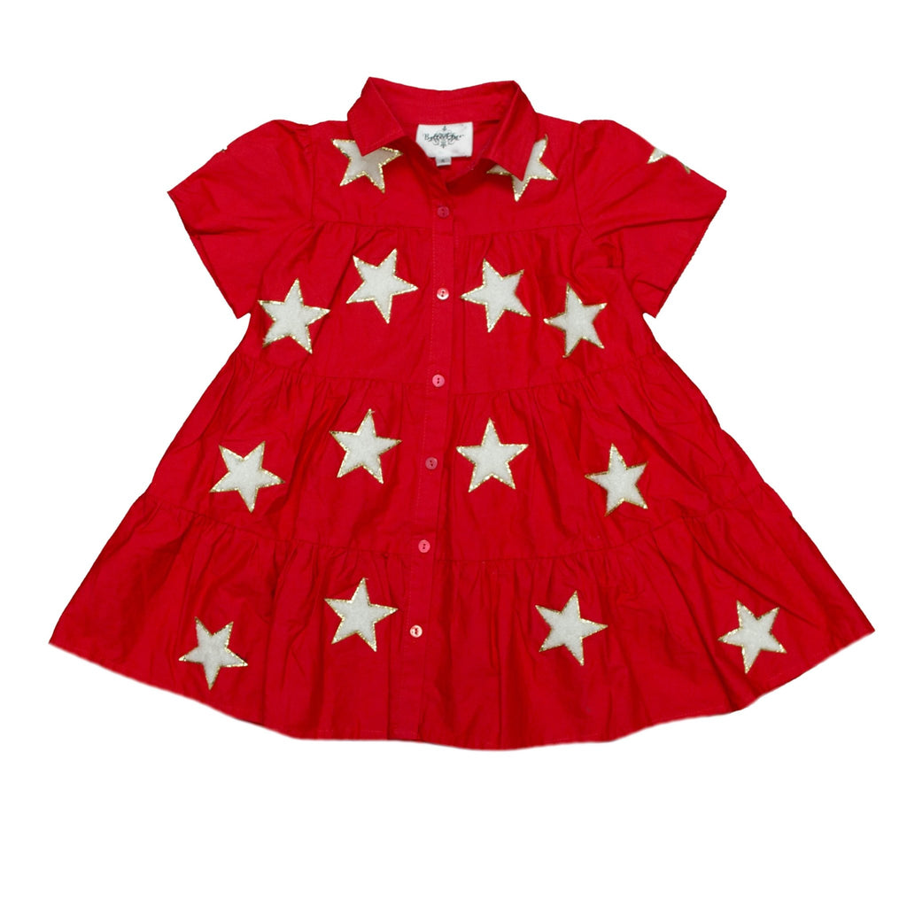 Red and White Star Dress - Lolomo!