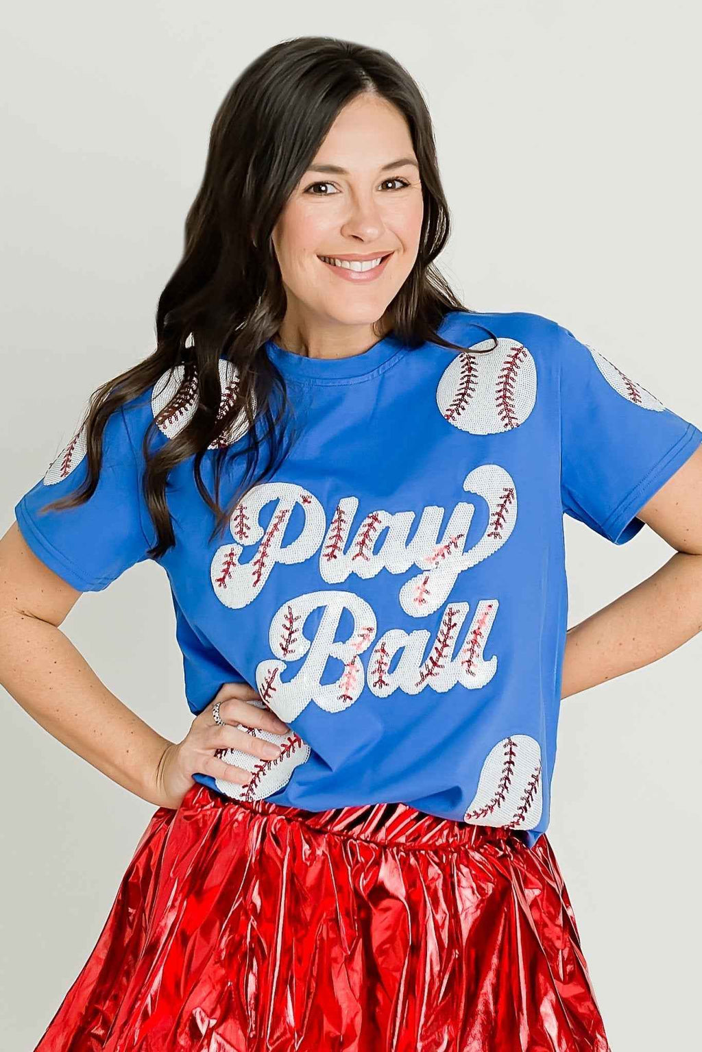 Royal Blue Play Ball Adult Shirt - Lolomo!