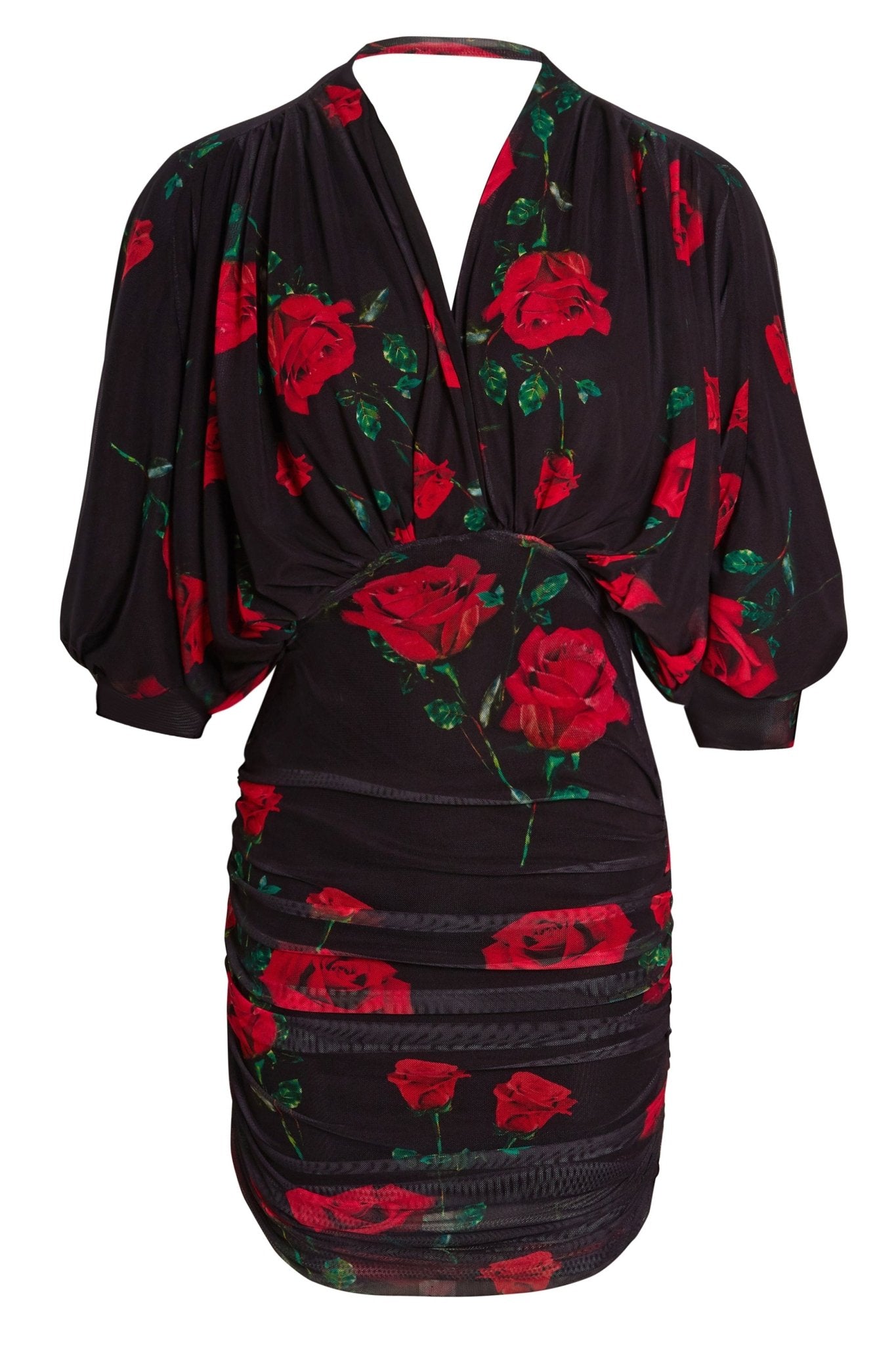 Ruched Batwing Mini Dress - Lolomo!