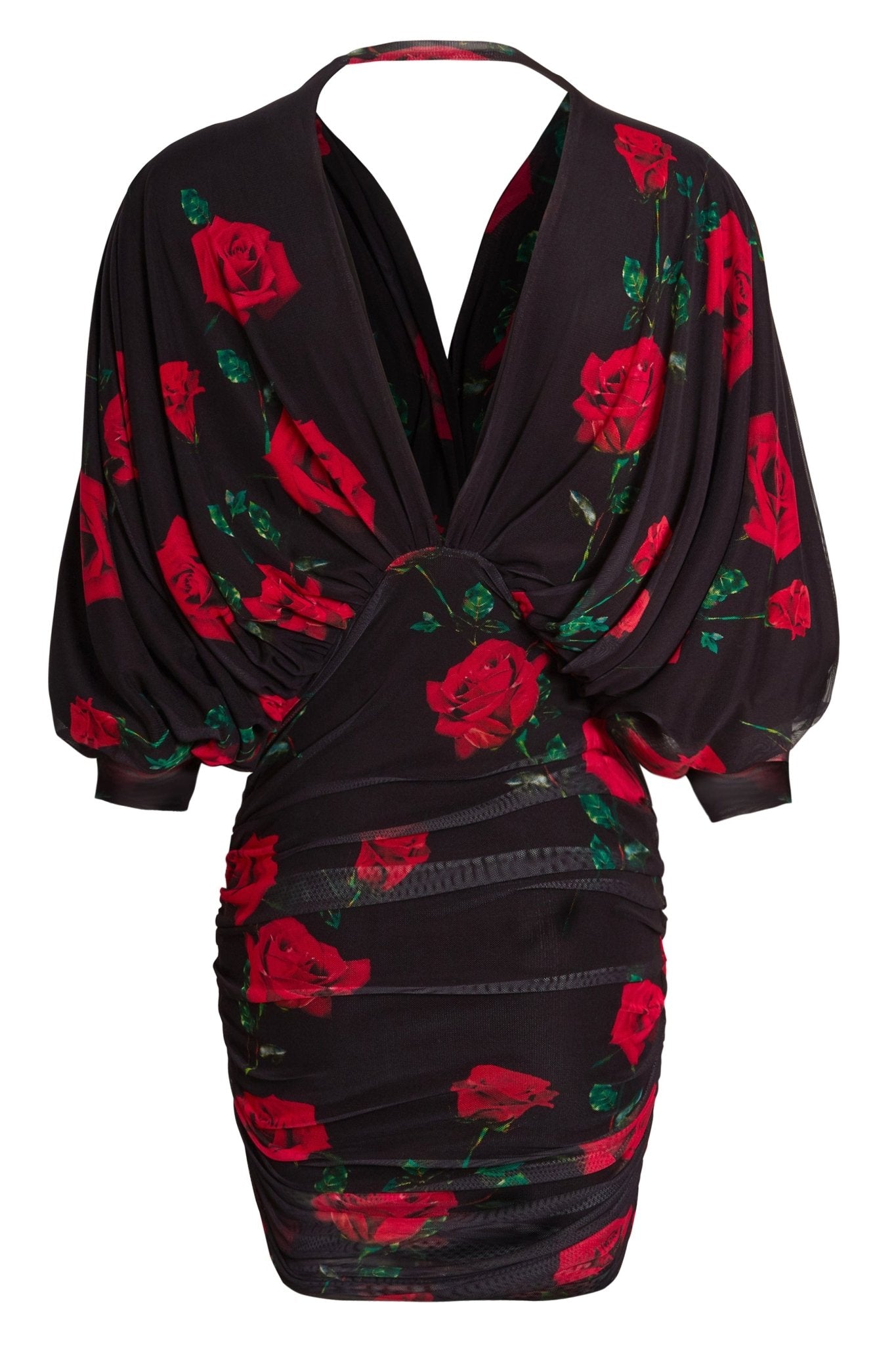 Ruched Batwing Mini Dress - Lolomo!