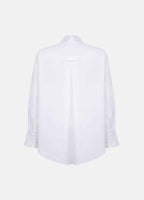 Settima Ruffled White Organic Cotton Shirt