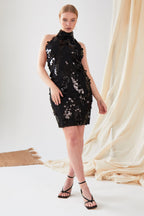 Sparkly Black Mini Dress - Lolomo!
