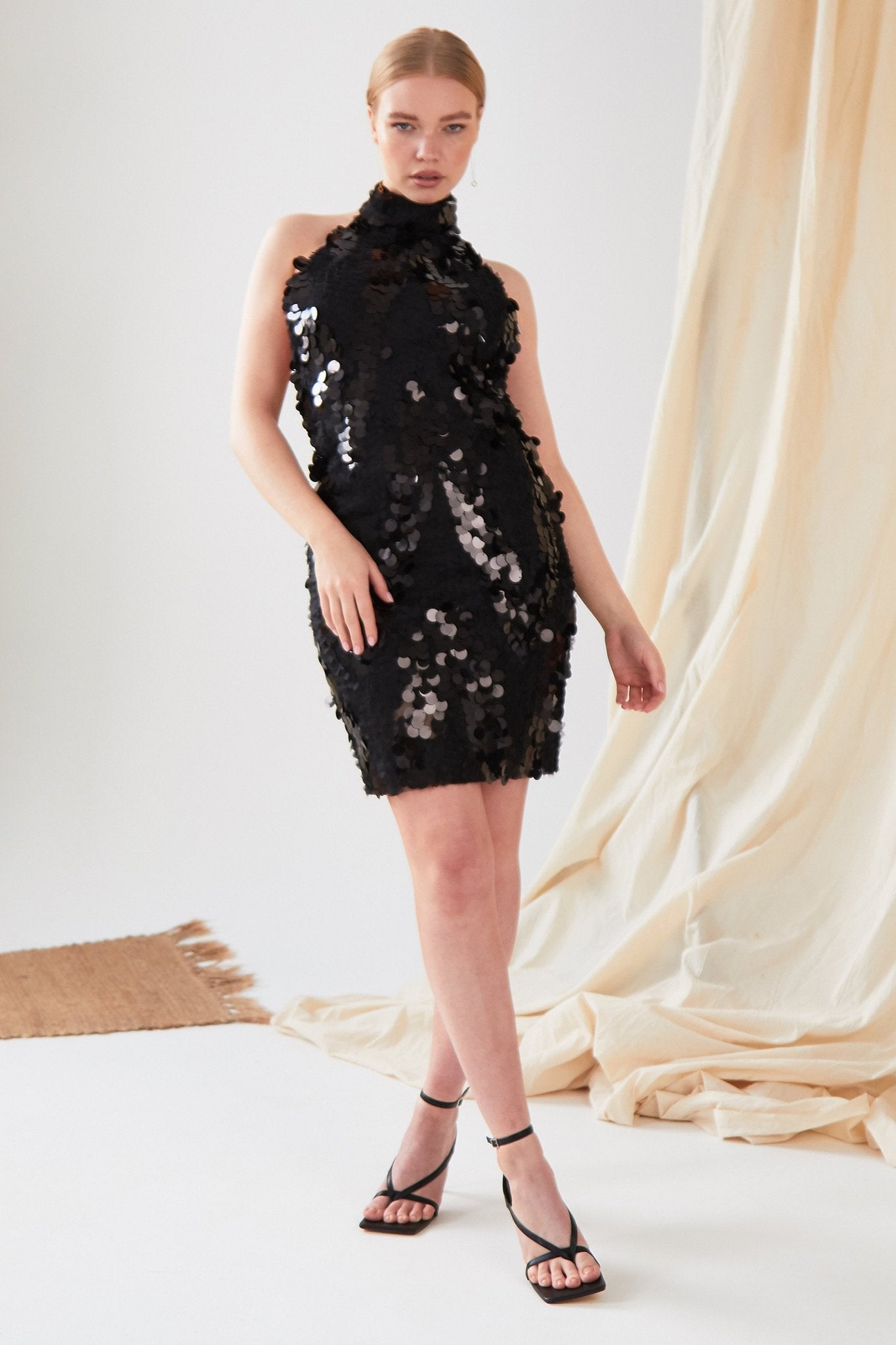 Sparkly Black Mini Dress - Lolomo!