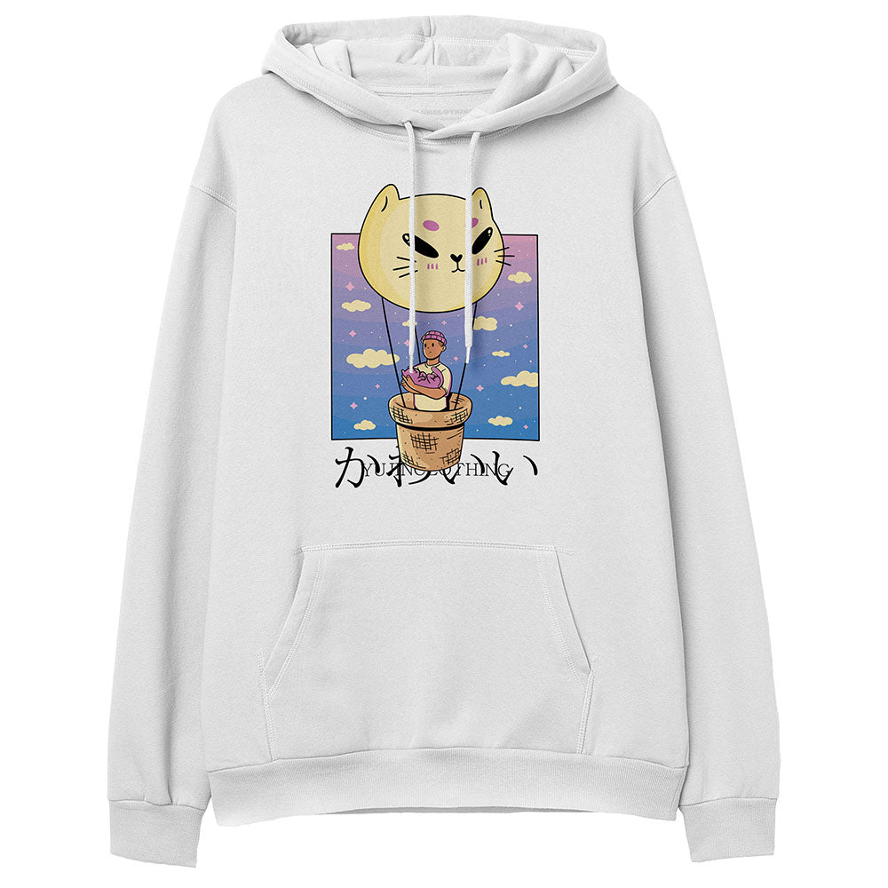 Sudadera con capucha de gato esponjoso