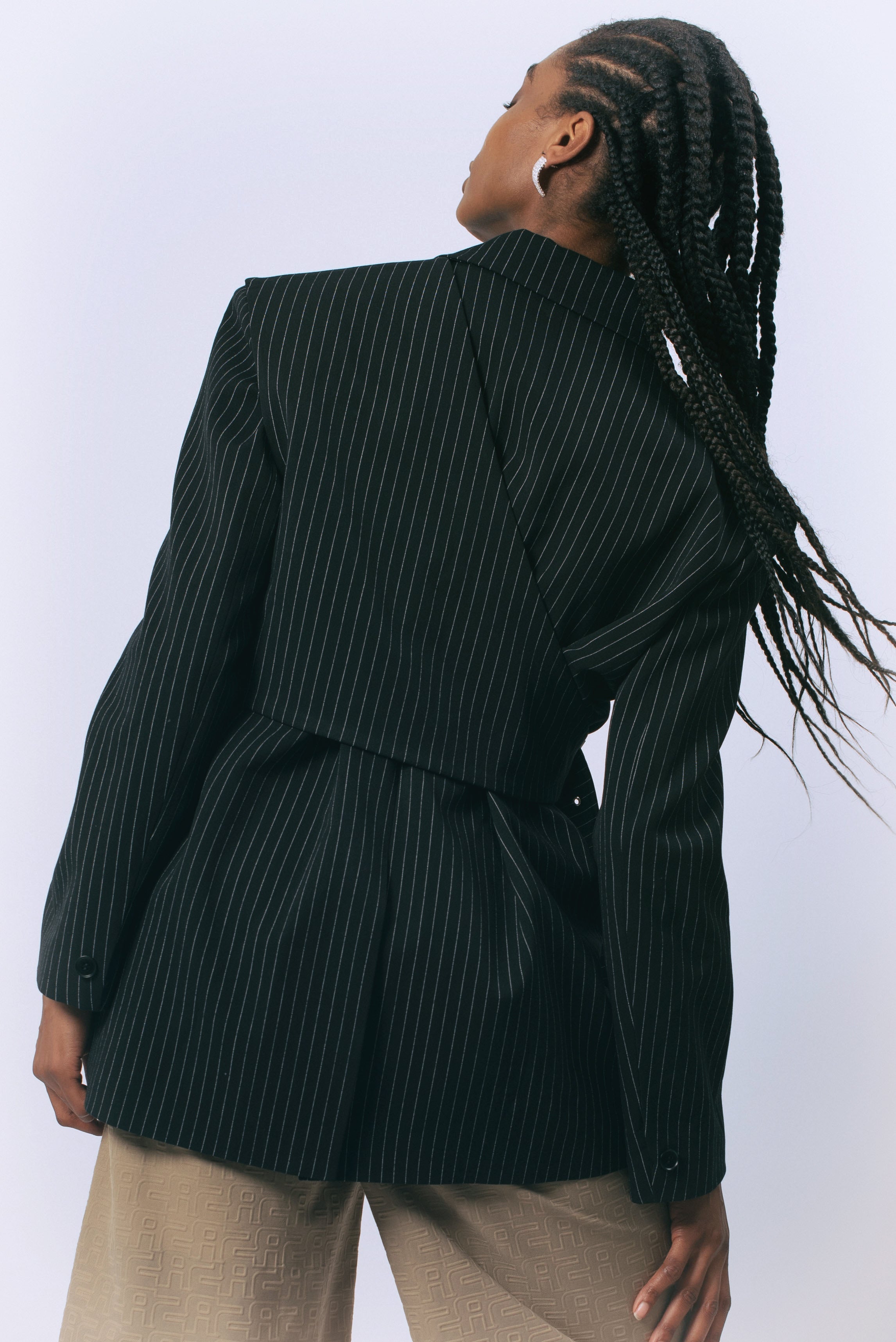 Blazer de raya diplomática Luna Noir