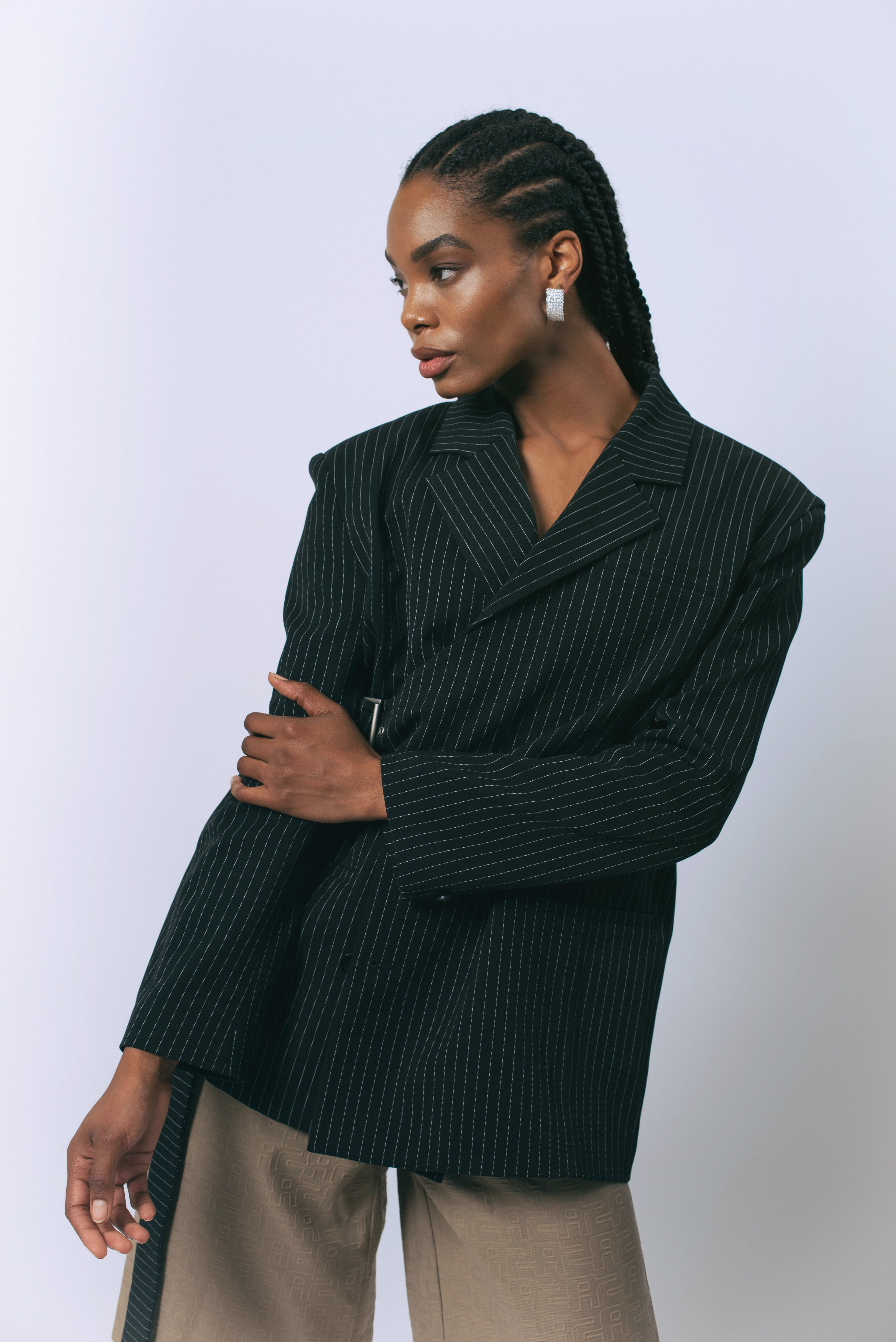 Blazer de raya diplomática Luna Noir