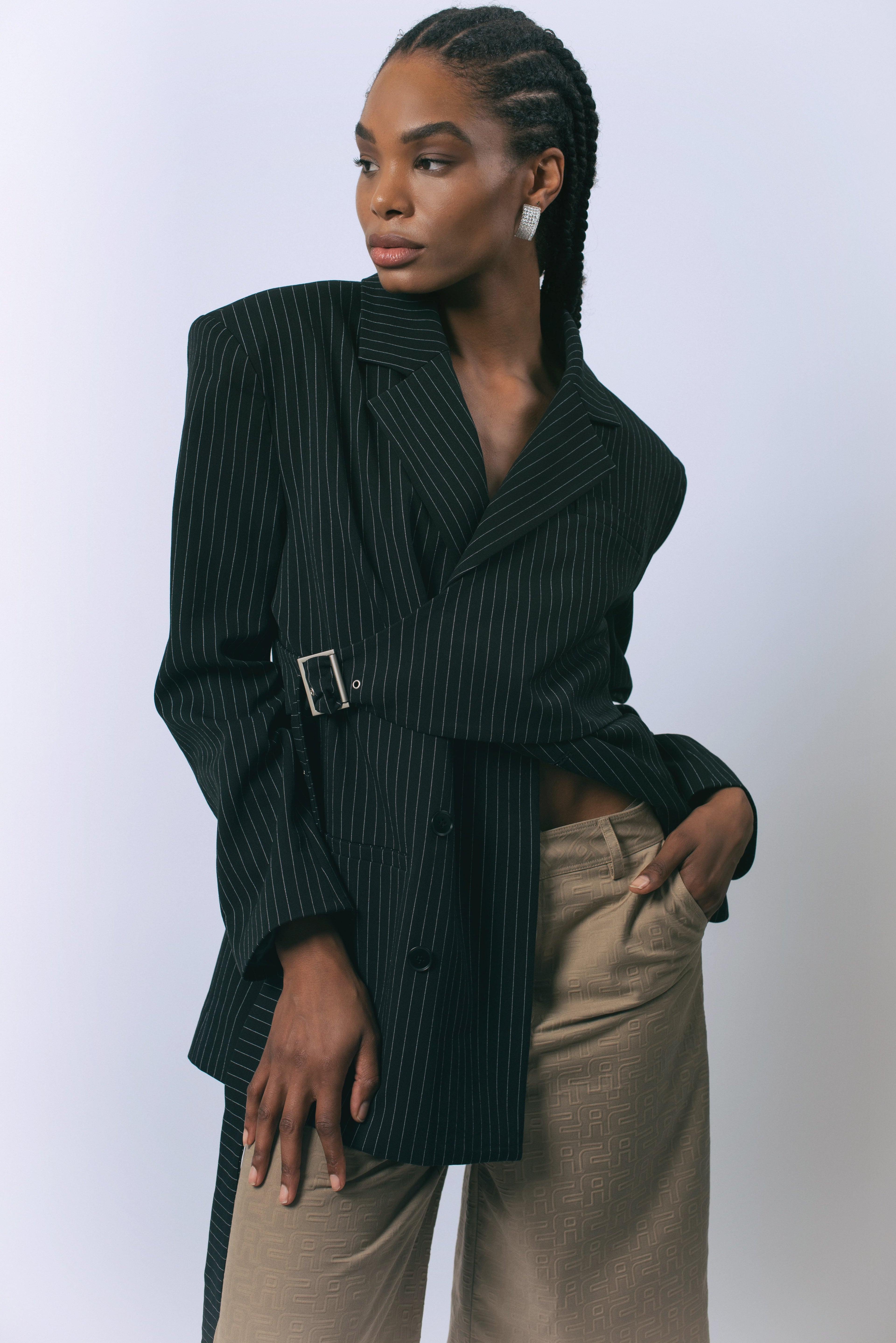 Blazer de raya diplomática Luna Noir