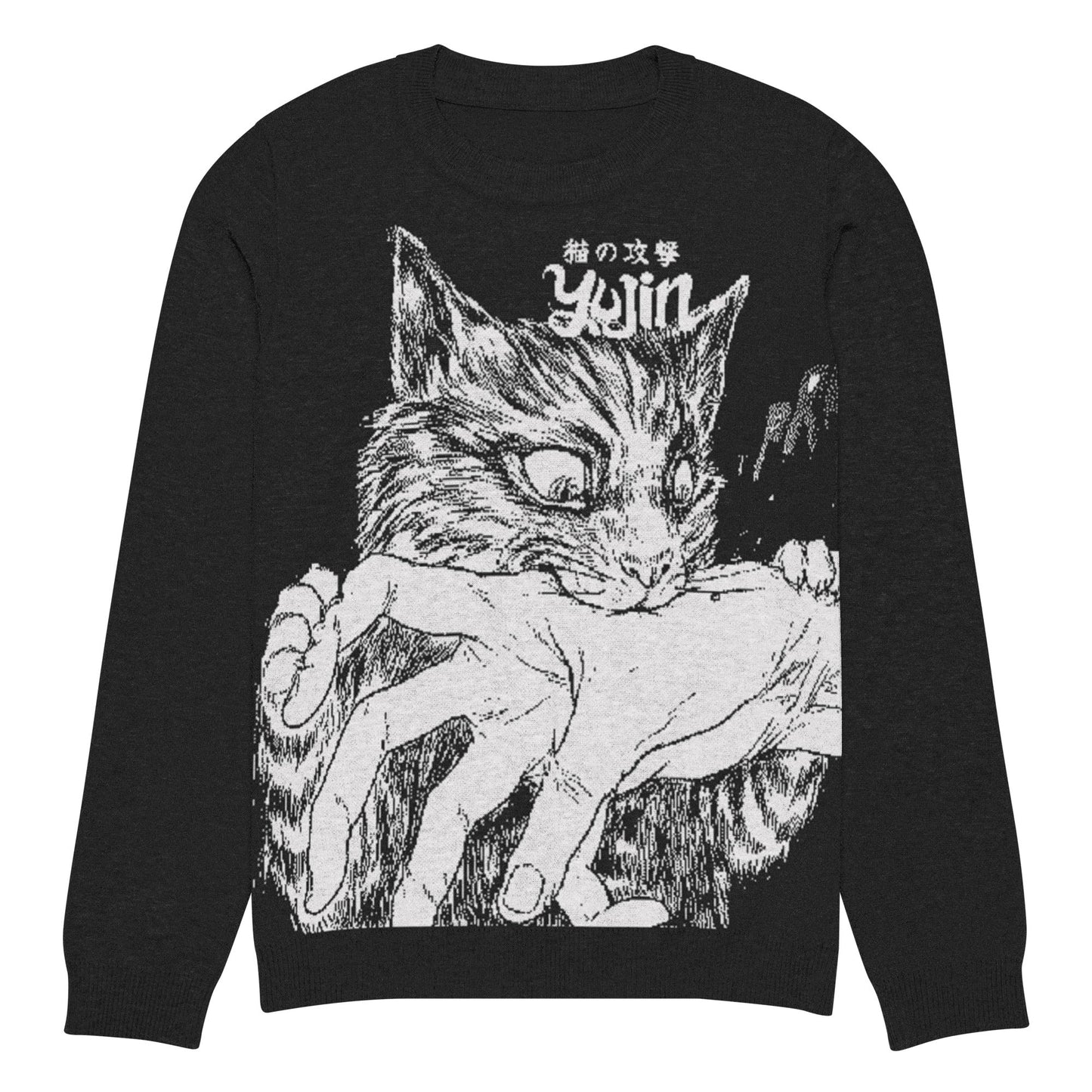 Sudden Bite Cat Knitted Sweatshirt - Lolomo!
