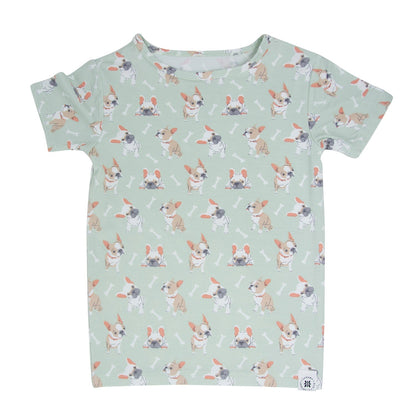 Mint Frenchie Puppy Summer Pajama Set
