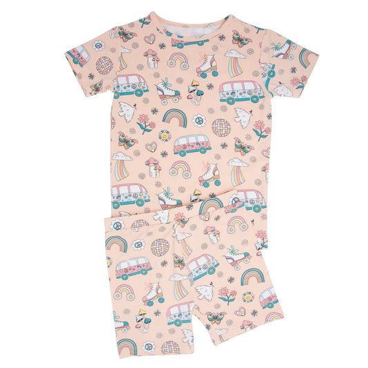 Retro Roller Skates Summer Pajama Set