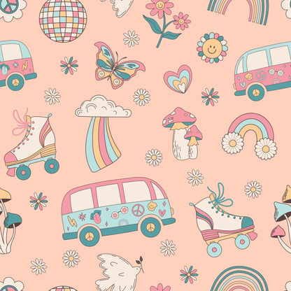 Retro Roller Skates Summer Pajama Set