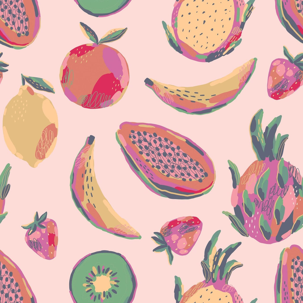 Tropical Fruit Cap Sleeve Swirly Girl Dress - Lolomo!