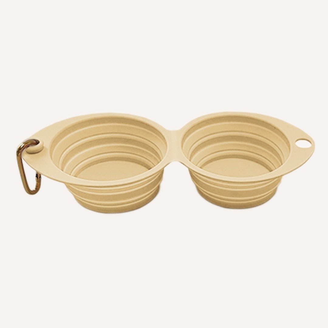 Gamelle double pliable pour animaux de compagnie – Légère et portable pour les voyages
