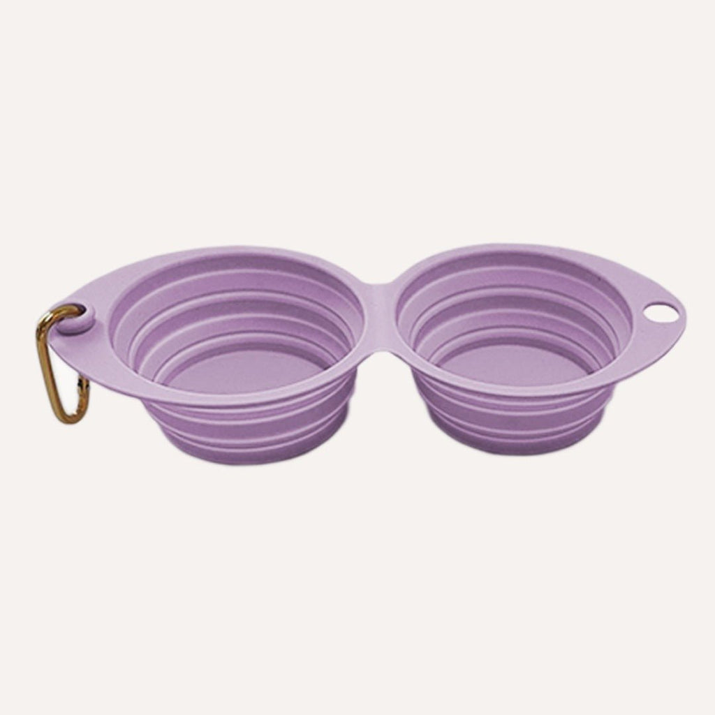 Gamelle double pliable pour animaux de compagnie – Légère et portable pour les voyages