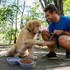 Gamelle double pliable pour animaux de compagnie – Légère et portable pour les voyages