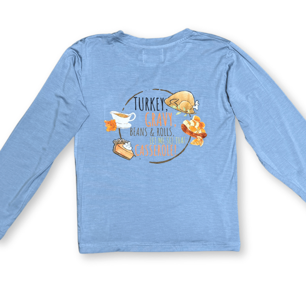 Turkey, Gravy, Beans Long Sleeve Kid Modal Shirt - Lolomo!