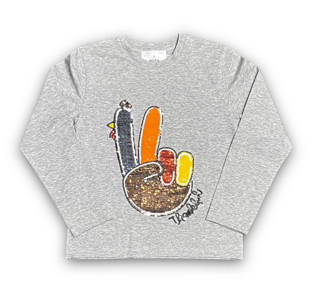 Turkey Long Sleeve Sequin Kid Shirt - Lolomo!