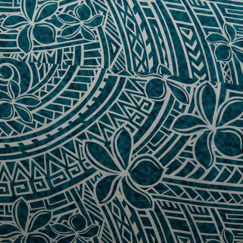 Plumeria Tribal Design Peachskin Fabric | Islands Fabric