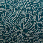 Plumeria Tribal Design Peachskin Fabric | Islands Fabric