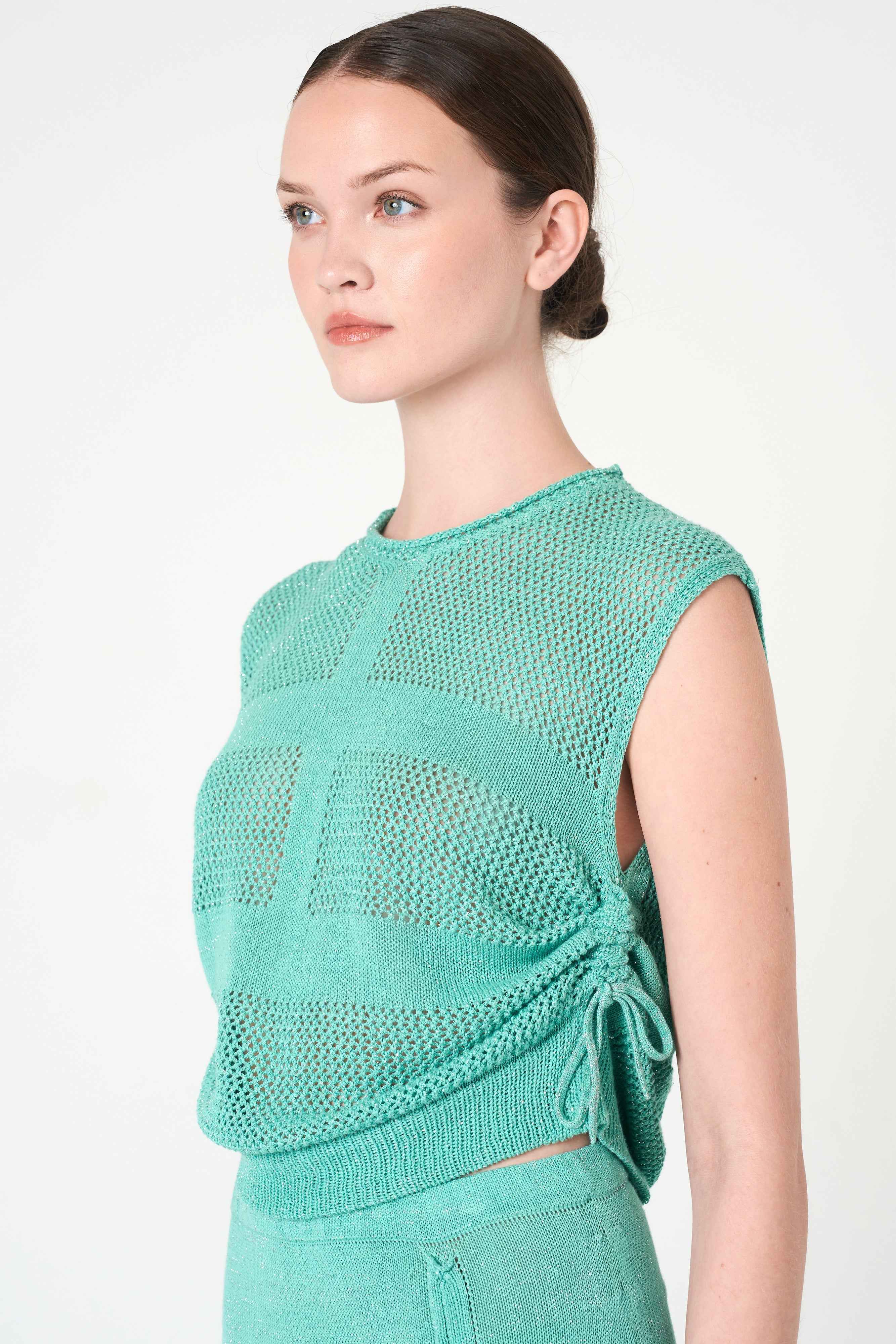 Luxe Sleeveless Top in Aqua