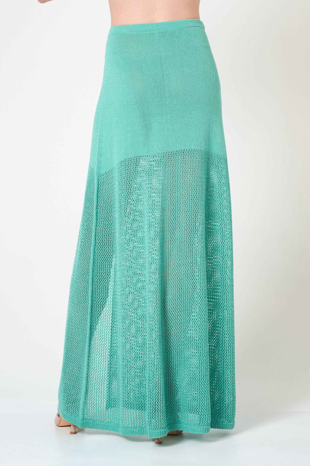 Luxe Long Skirt in Aqua