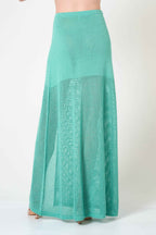 Luxe Long Skirt in Aqua