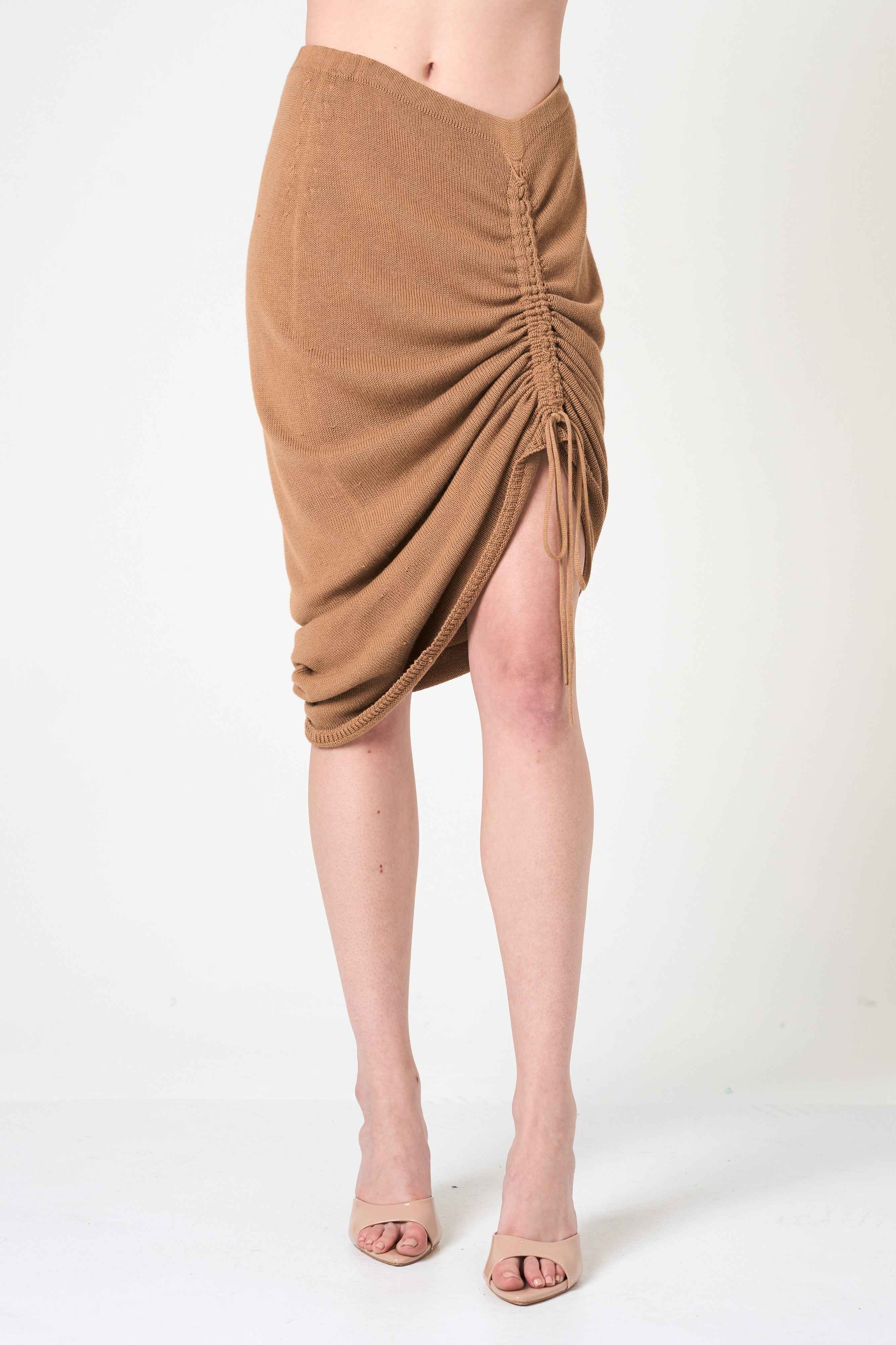 Midi Pencil Skirt in Camel