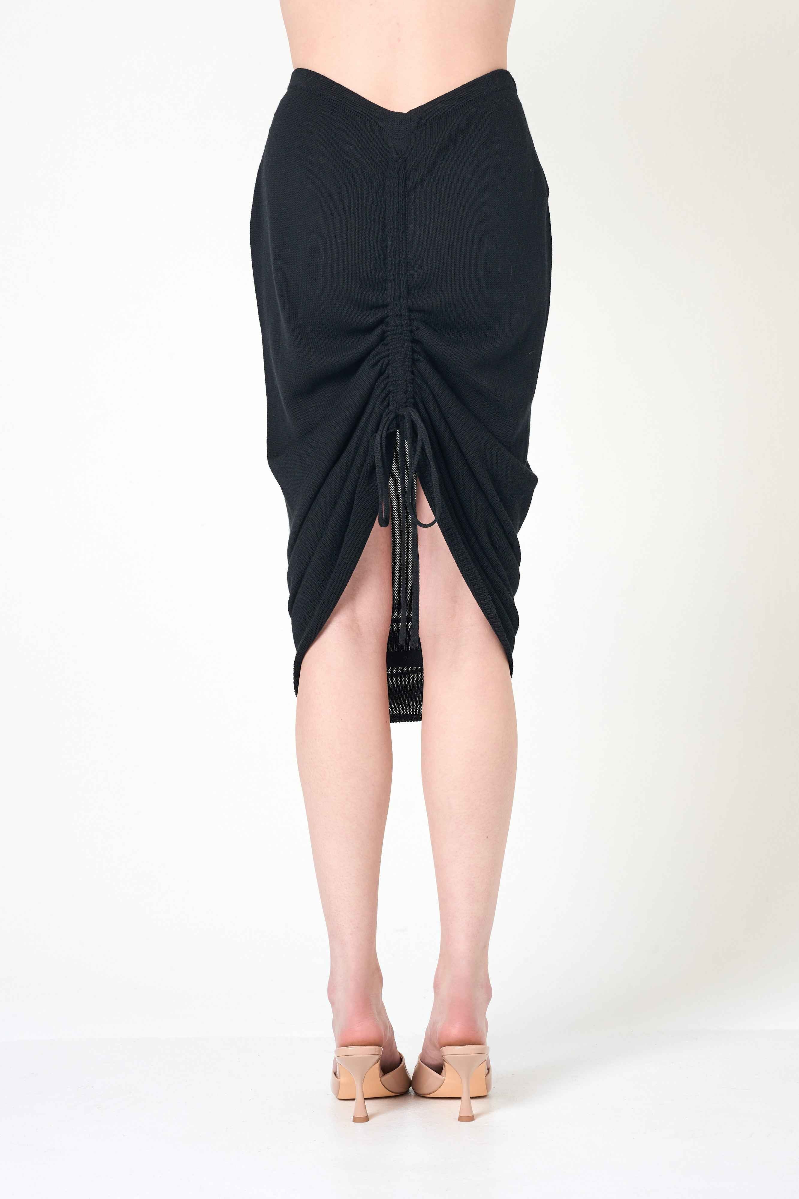 Midi Pencil Skirt in Black