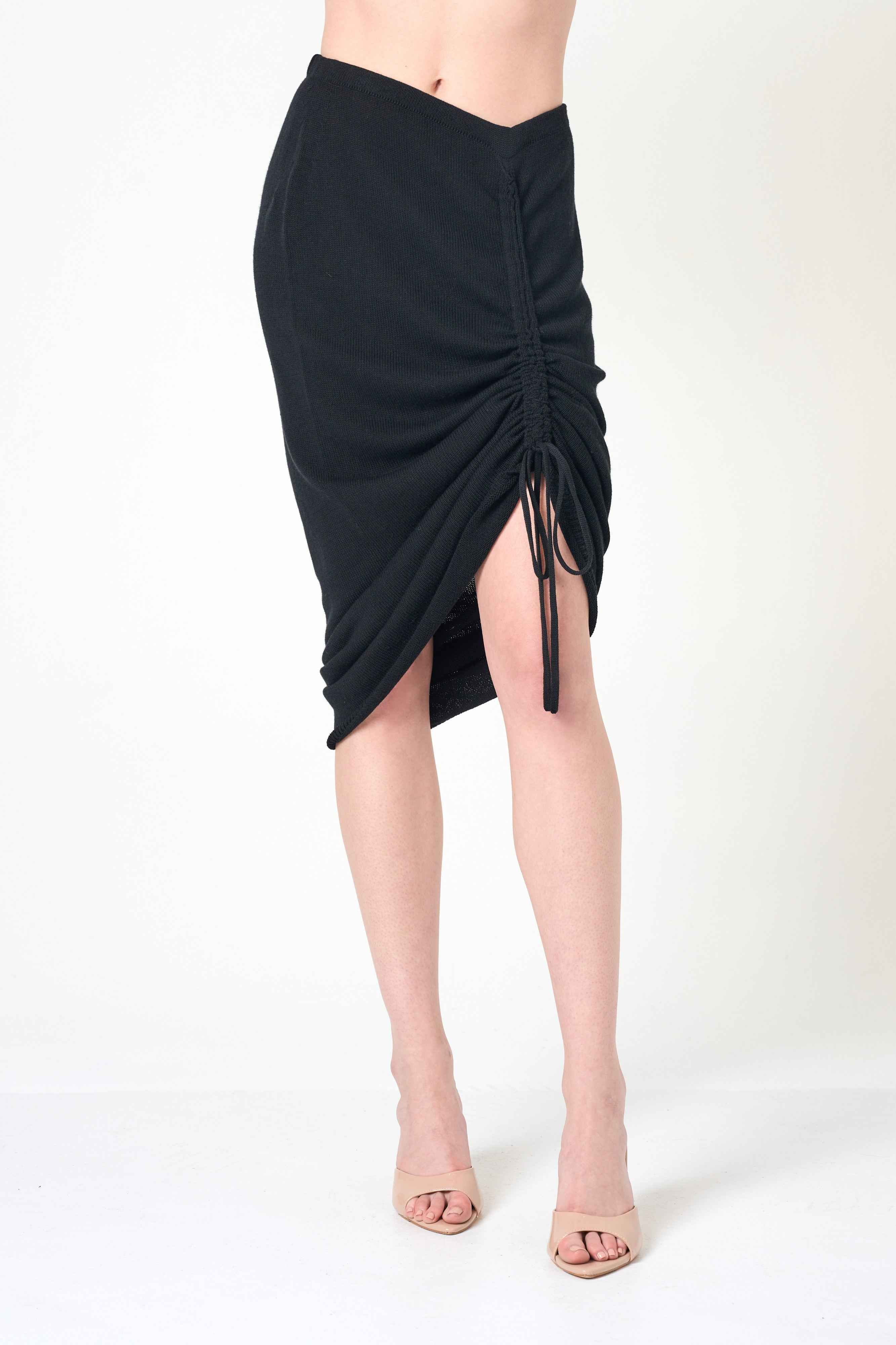 Midi Pencil Skirt in Black
